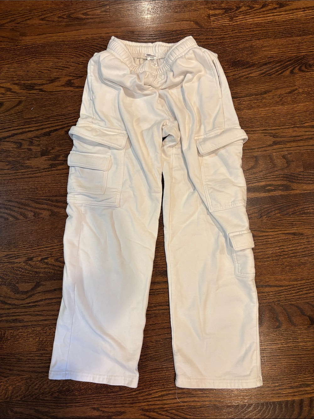 Garage White Cargo Jogger Pants with Utility Pockets
